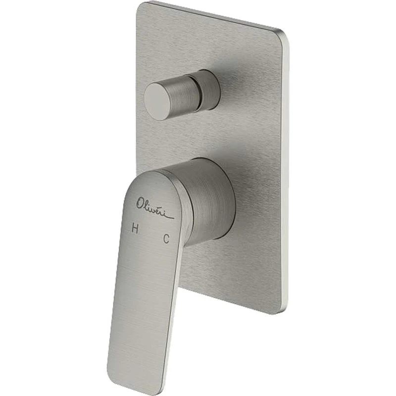 Oliveri Paris Wall Mixer With Diverter - Brushed Nickel