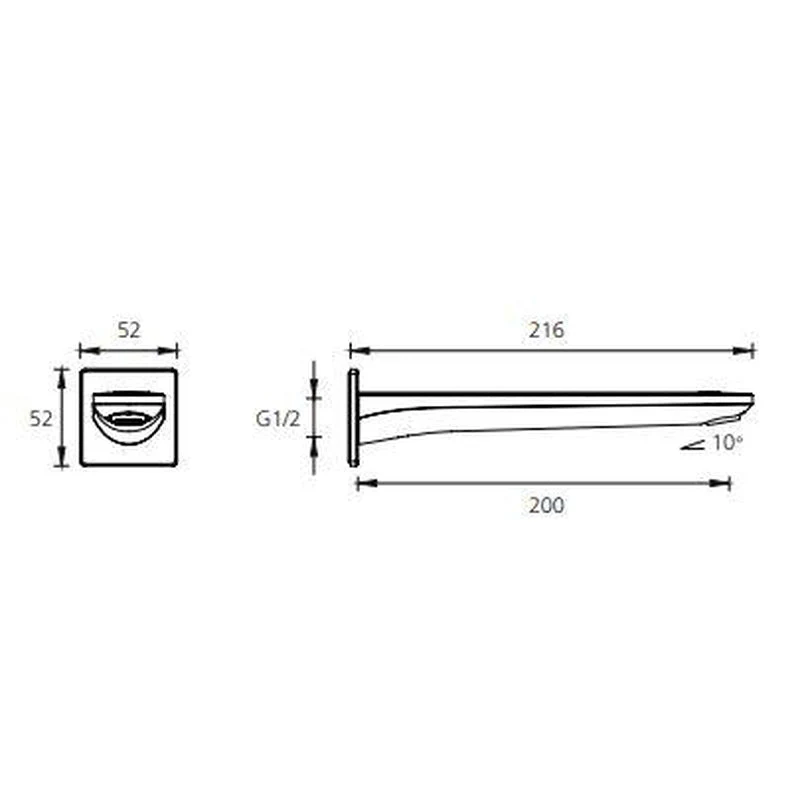 Oliveri Paris Wall Spout - Chrome - Image 2