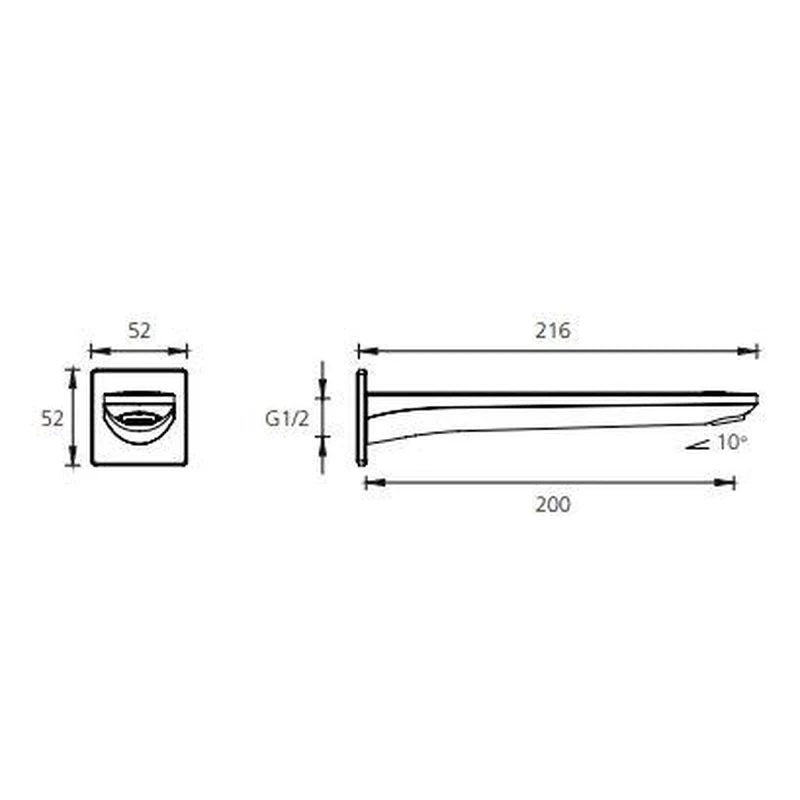 Oliveri Paris Wall Spout - Black Matte - Image 2