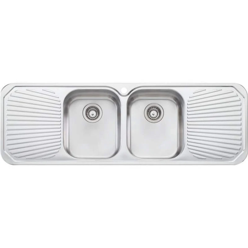 Oliveri Petite Double Bowl Sink With Double Drainer
