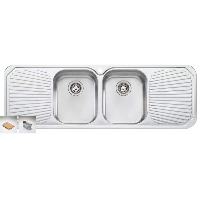 Oliveri Petite Double Bowl Sink With Double Drainer - Image 3