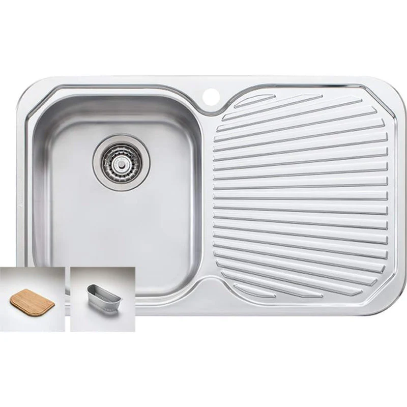 Oliveri Petite Single Bowl Sink With Left Hand Drainer - Image 3