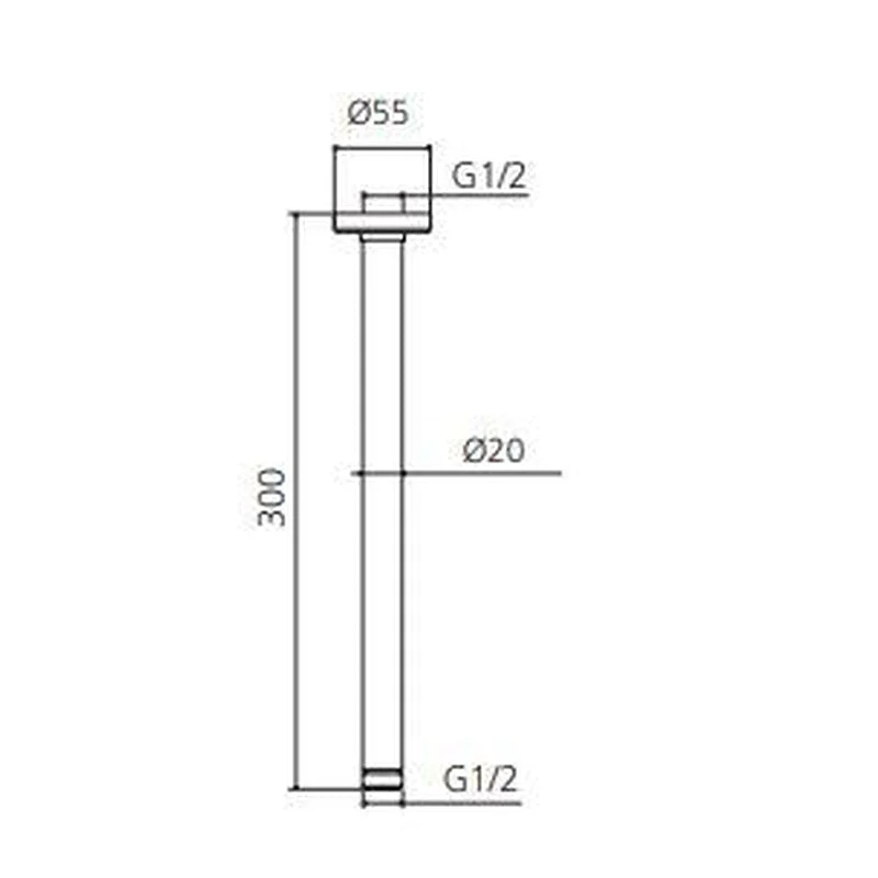 Oliveri Rome Ceiling Mounted Shower Arm - Chrome - Image 2