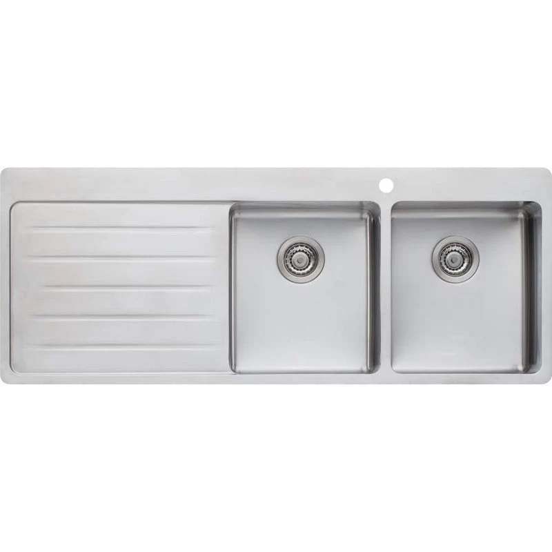 Oliveri Sonetto Double Bowl Topmount Sink With Left Hand Drainer
