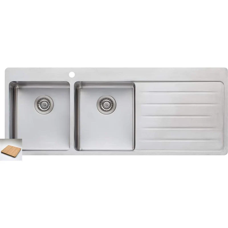 Oliveri Sonetto Double Bowl Topmount Sink With Right Hand Drainer - Image 3