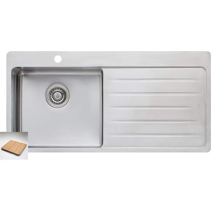 Oliveri Sonetto Single Bowl Topmount Sink With Left Hand Drainer - Image 3