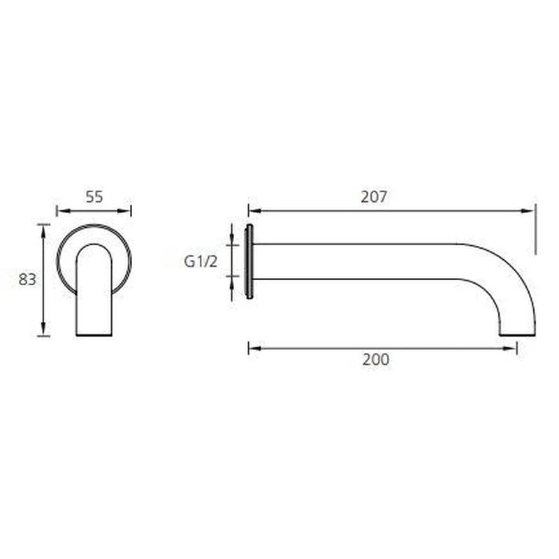 Oliveri Venice Curved Wall Spout - Chrome - Image 2