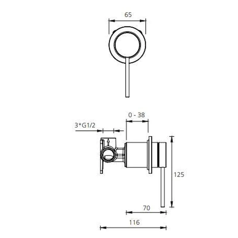 Oliveri Venice Wall Mixer - Chrome - Image 2