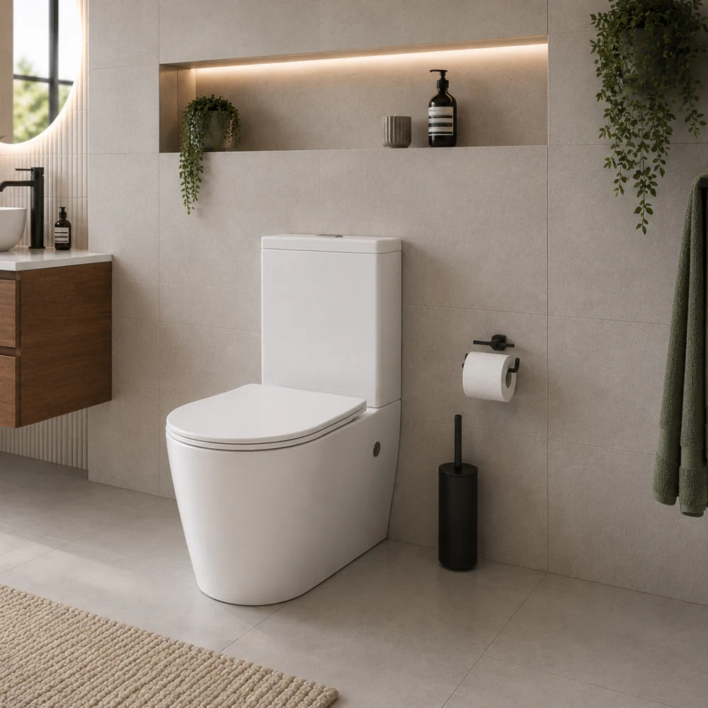 Onyx Halo Tornado Wall Faced Toilet Suite with UF Slim Seat - Image 2