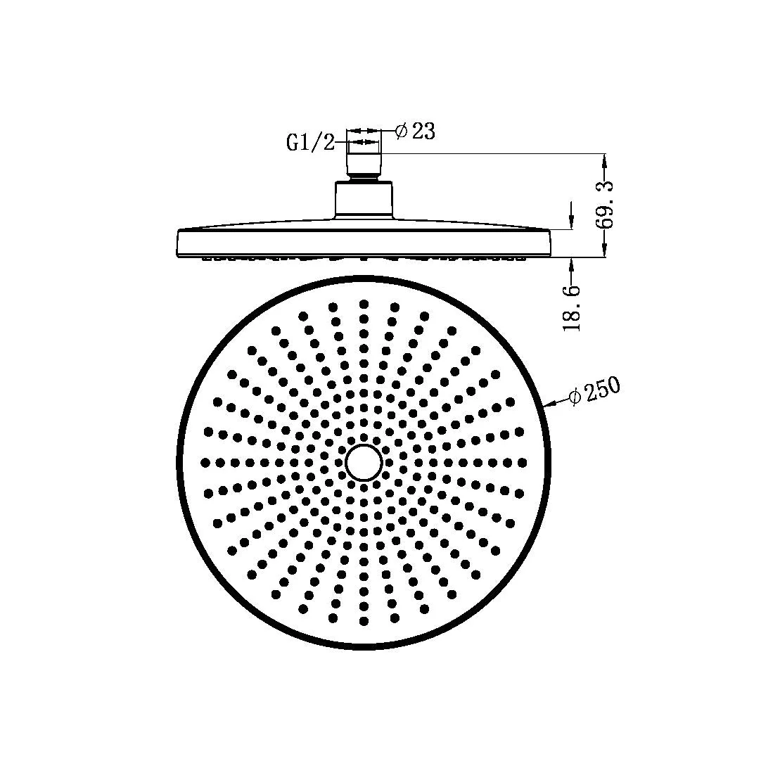 Nero Opal 250mm Shower Head - Black Matte - Image 5