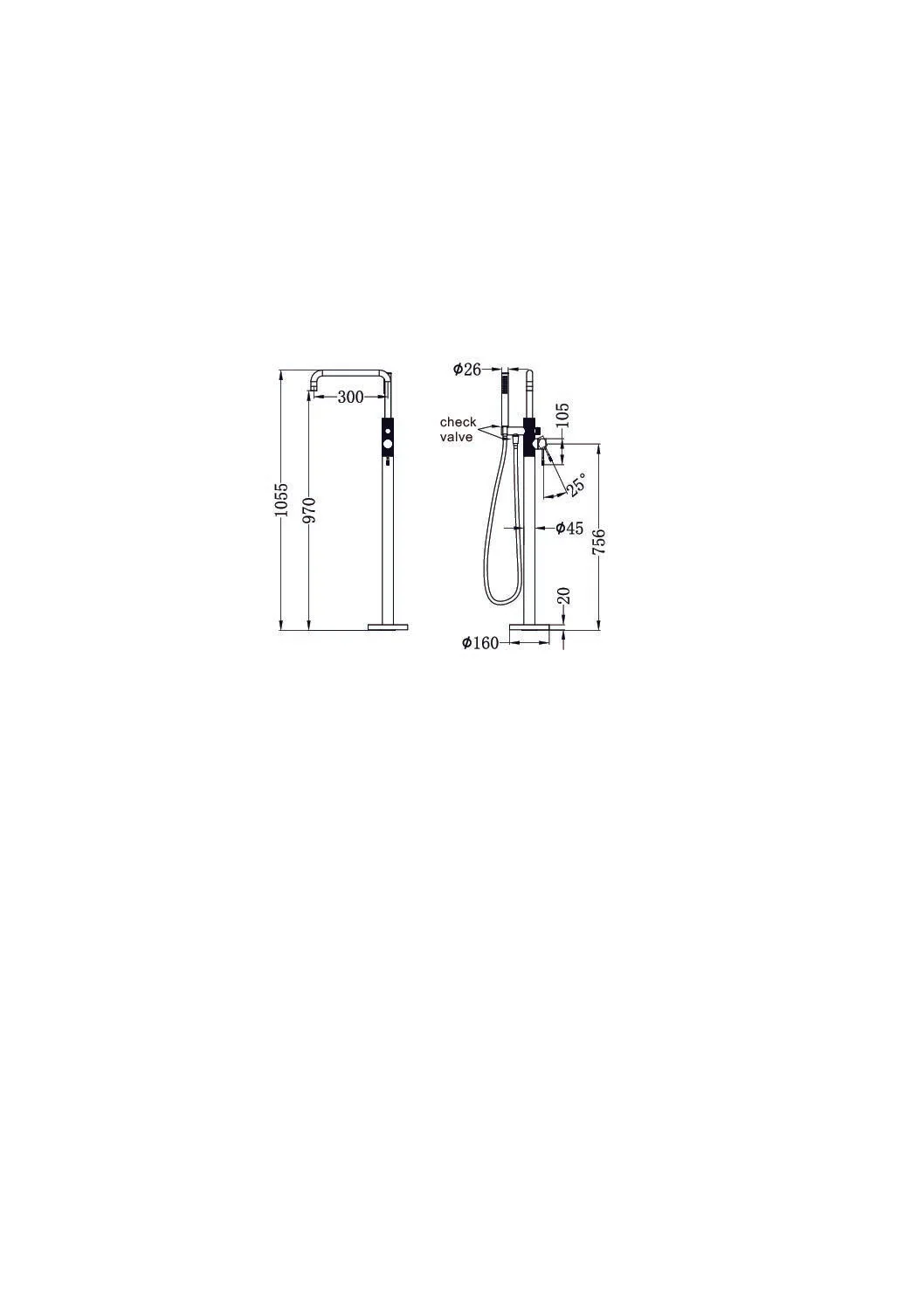Nero Opal Freestanding Bath Mixer With Hand Shower - Brushed Bronze - Image 4
