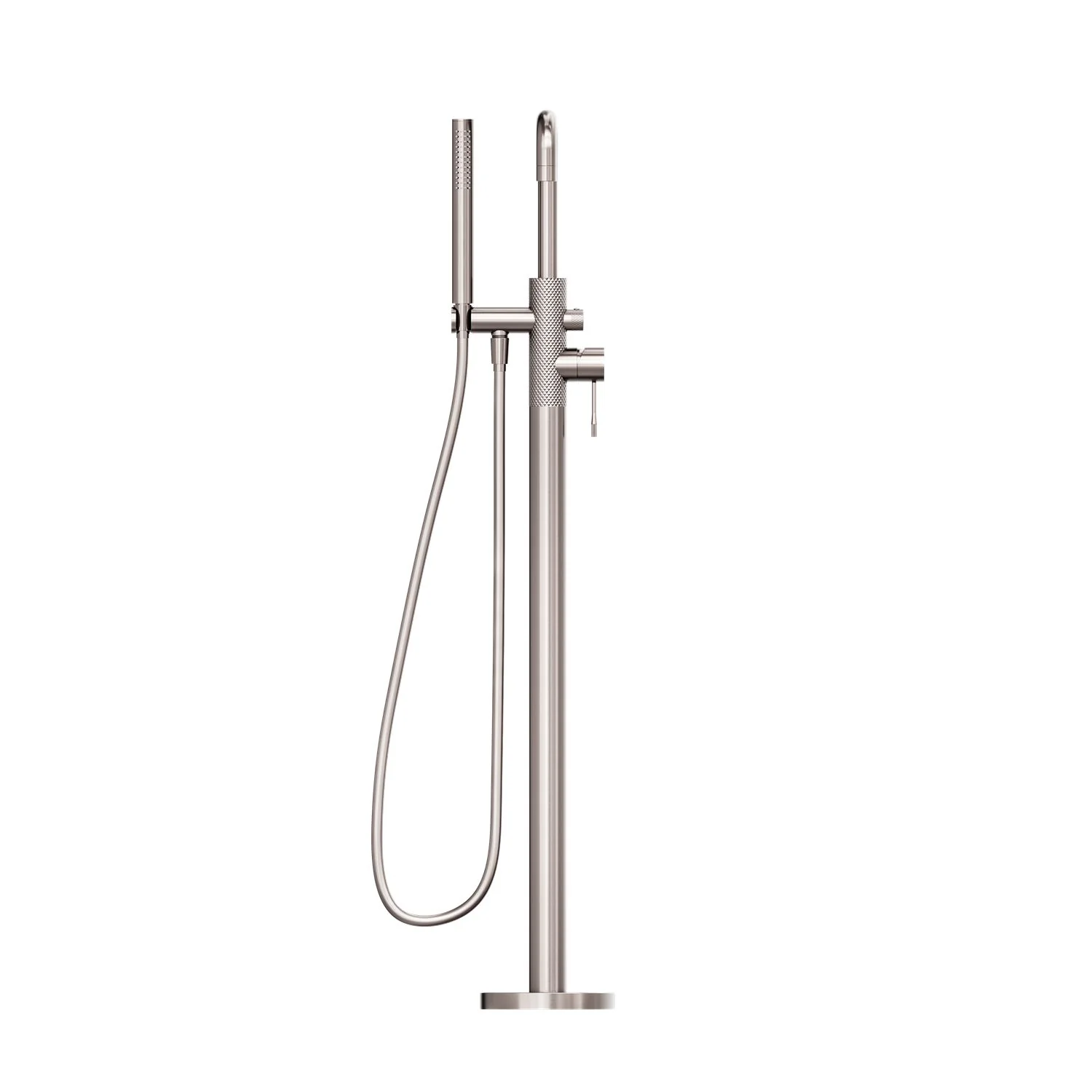 Nero Opal Freestanding Bath Mixer With Hand Shower - Brushed Nickel - Image 3