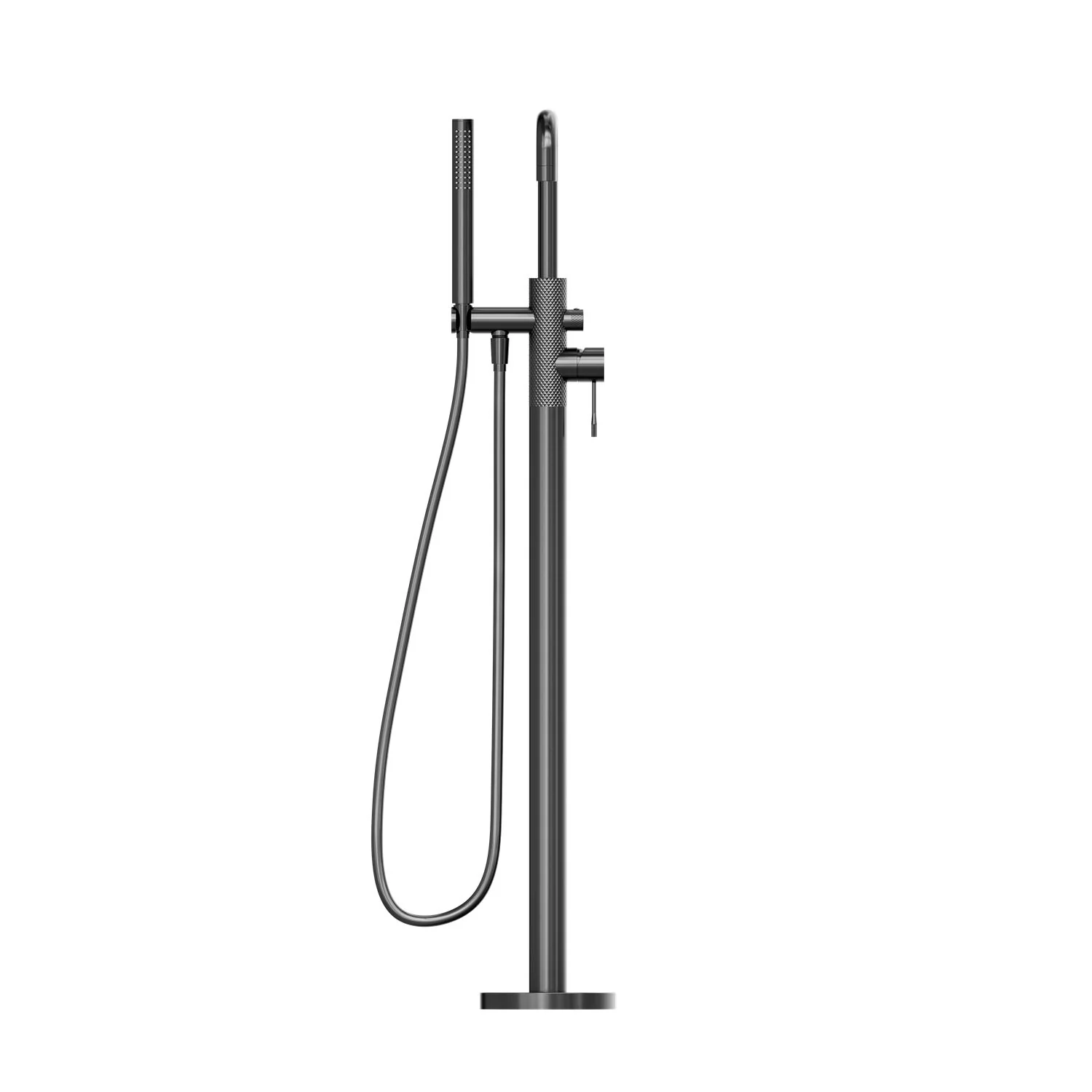 Nero Opal Freestanding Bath Mixer With Hand Shower - Graphite - Image 3