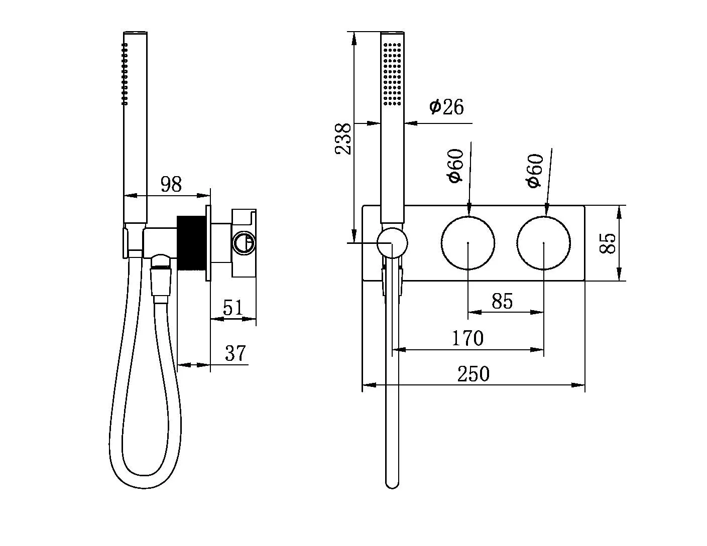 Nero Opal Progressive Shower System - Brushed Nickel - Image 4