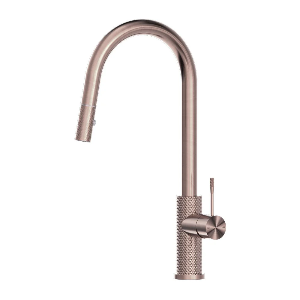 Nero Opal Pull Out Sink Mixer With Vegie Spray Function - Brushed Bronze