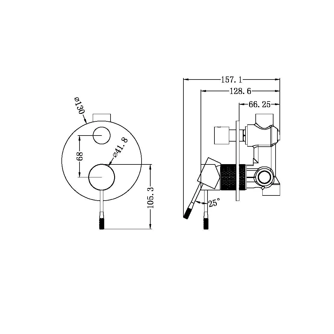Nero Opal Shower Mixer With Diverter - Brushed Gold - Image 4