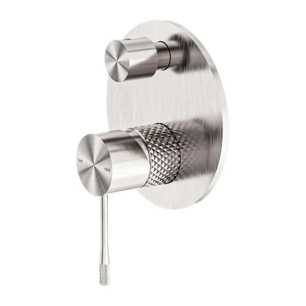 Nero Opal Shower Mixer With Diverter - Brushed Nickel