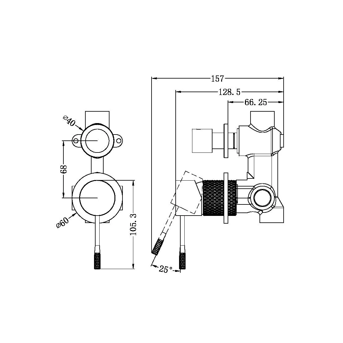 Nero Opal Shower Mixer With Diverter Separate Plate - Brushed Nickel - Image 4