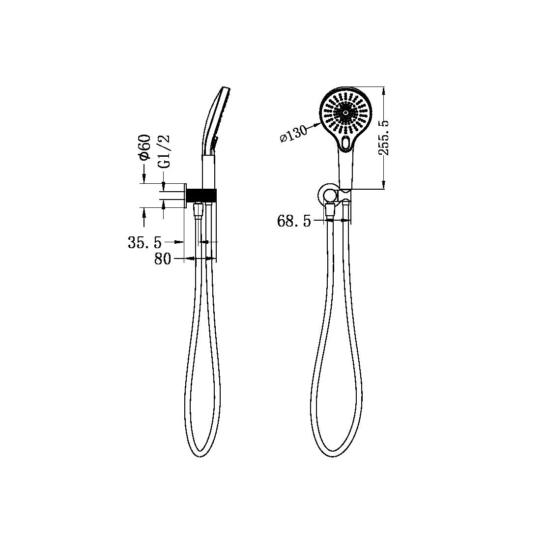 Nero Opal Shower On Bracket - Brushed Nickel - Image 5