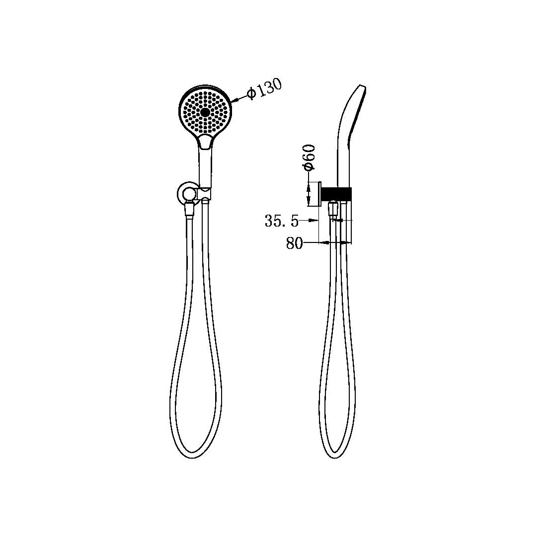 Nero Opal Shower On Bracket With Air Shower II - Graphite - Image 4