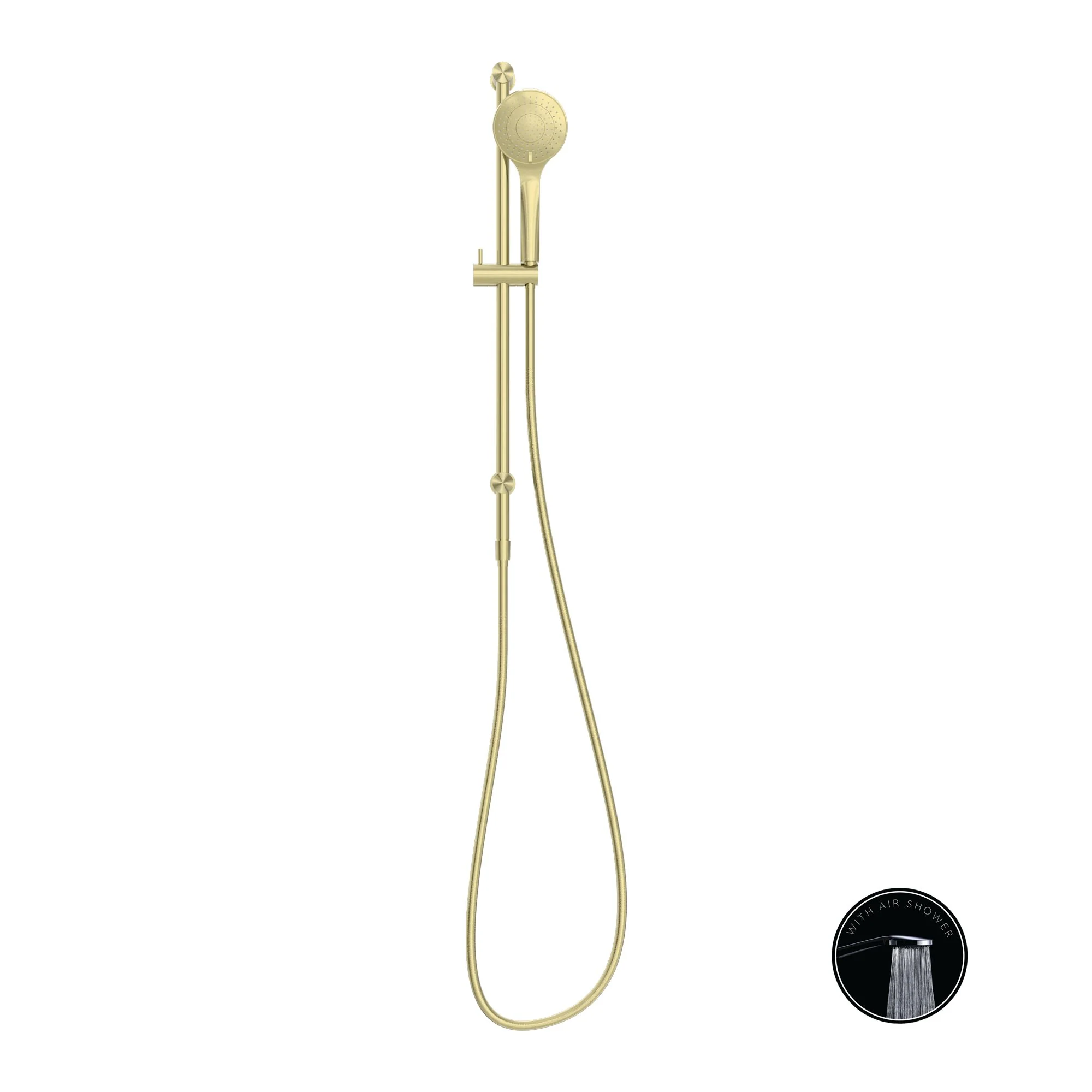 Nero Opal Shower Rail With Air Shower - Brushed Gold - Image 3