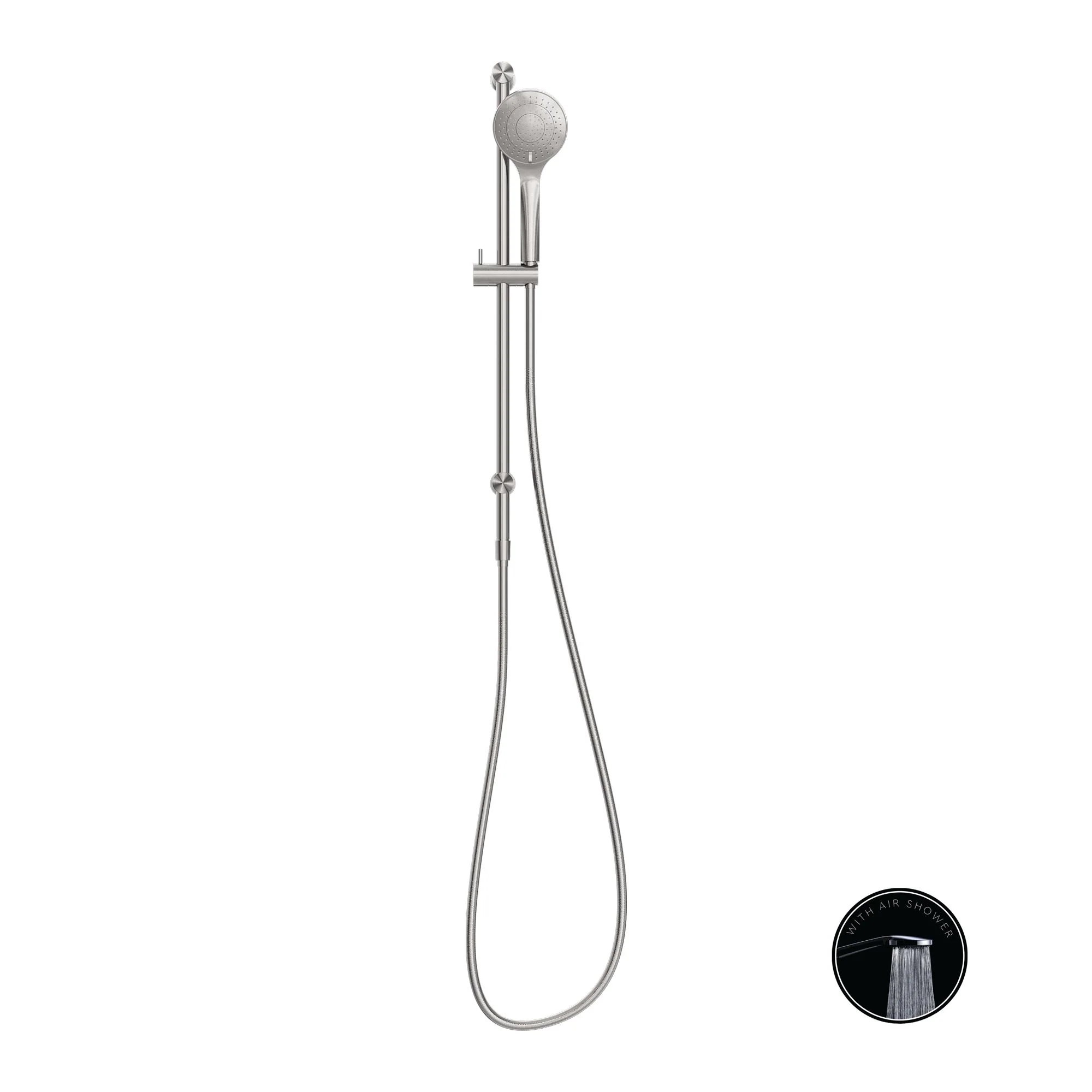 Nero Opal Shower Rail With Air Shower - Brushed Nickel - Image 3