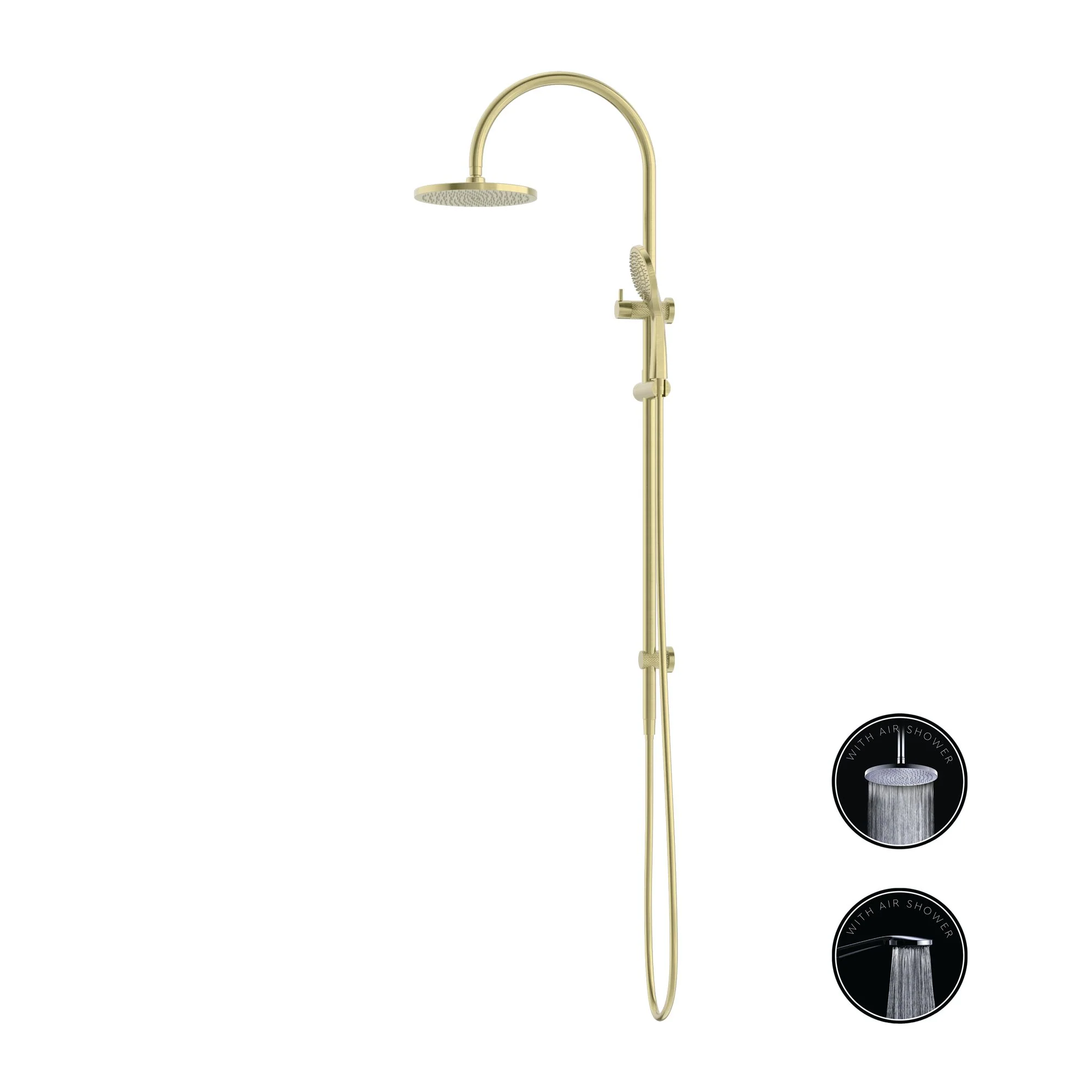 Nero Opal Twin Shower With Air Shower - Brushed Gold - Image 4