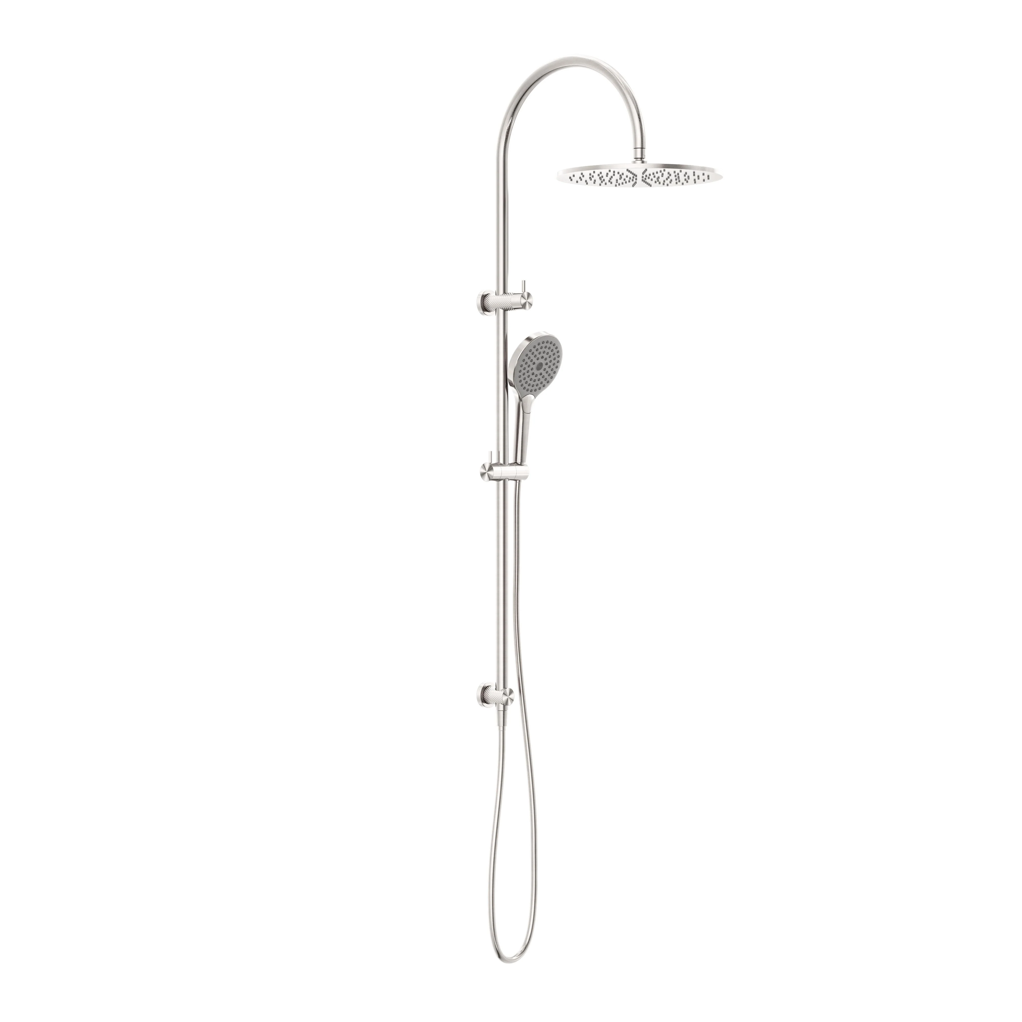 Nero Opal Twin Shower With Air Shower II - Brushed Nickel