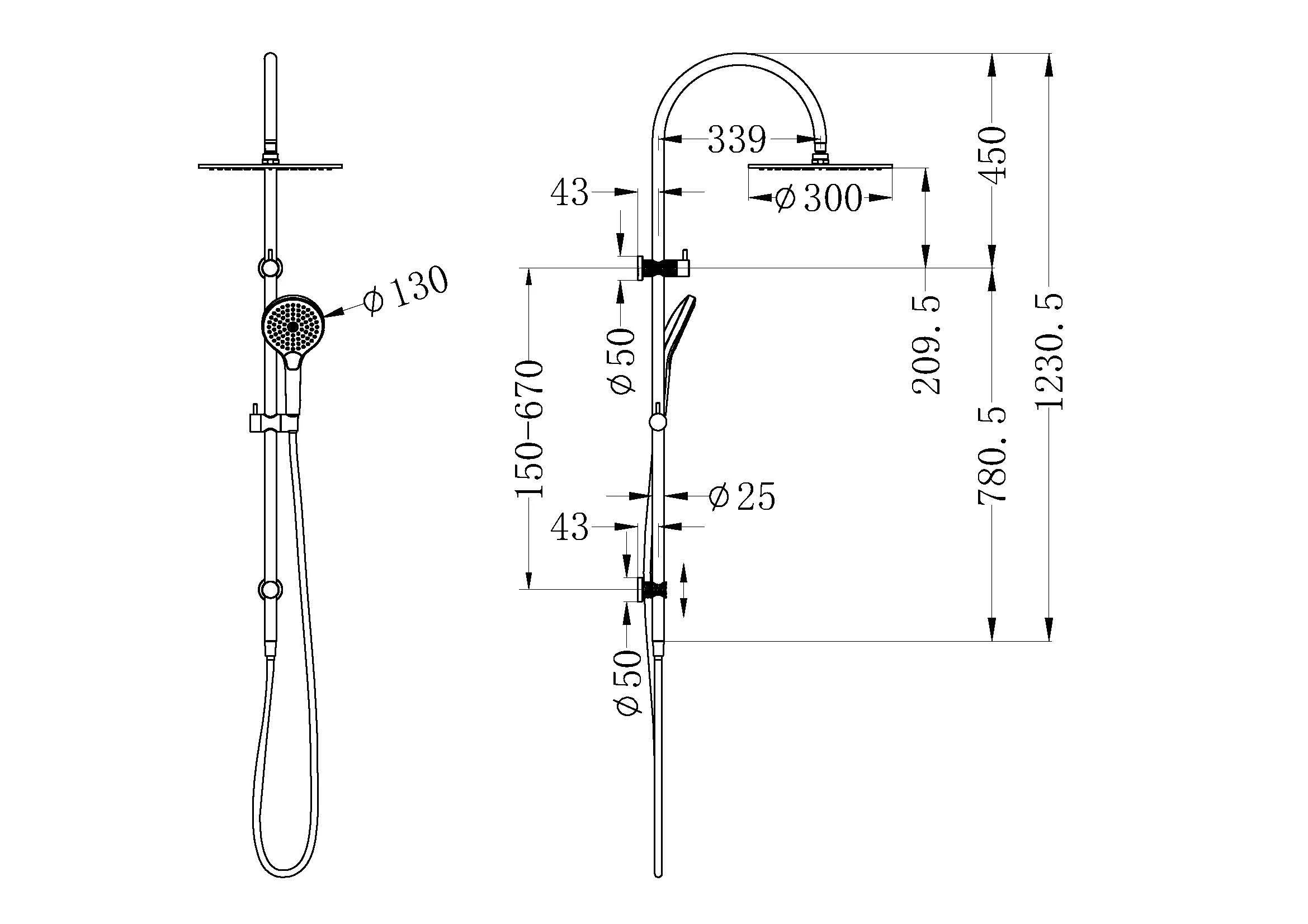Nero Opal Twin Shower With Air Shower II - Brushed Nickel - Image 4