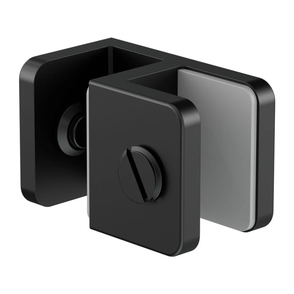 Nero Over-Panel Glass To Glass Fitting 10mm Glass - Black Matte