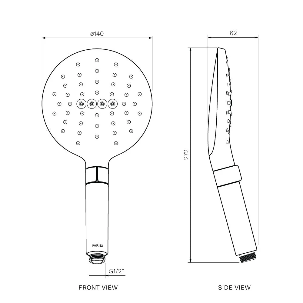 Parisi Elli II Hand Shower (3 Function) with Hose - Fucile - Image 2