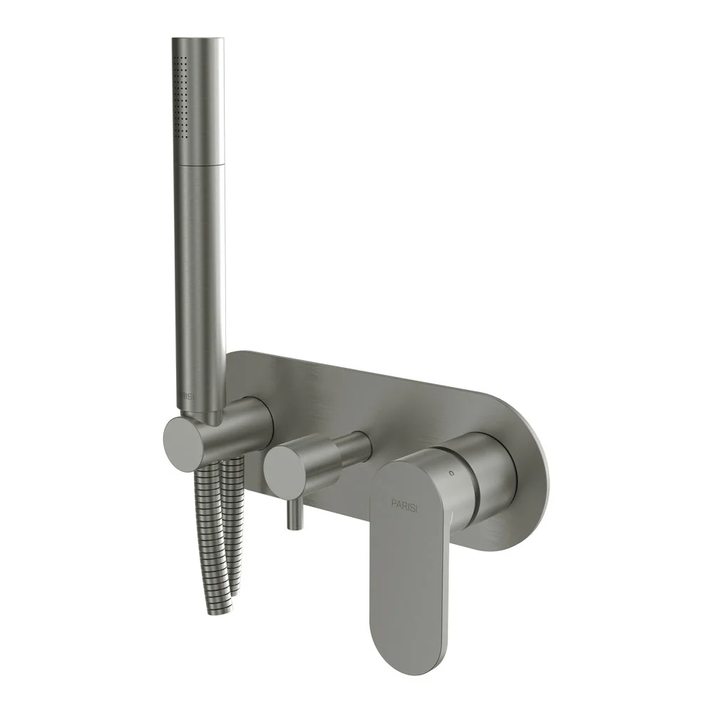 Parisi Elli II Wall Mixer with 2-Way Diverter and Handshower - Brushed Nickel