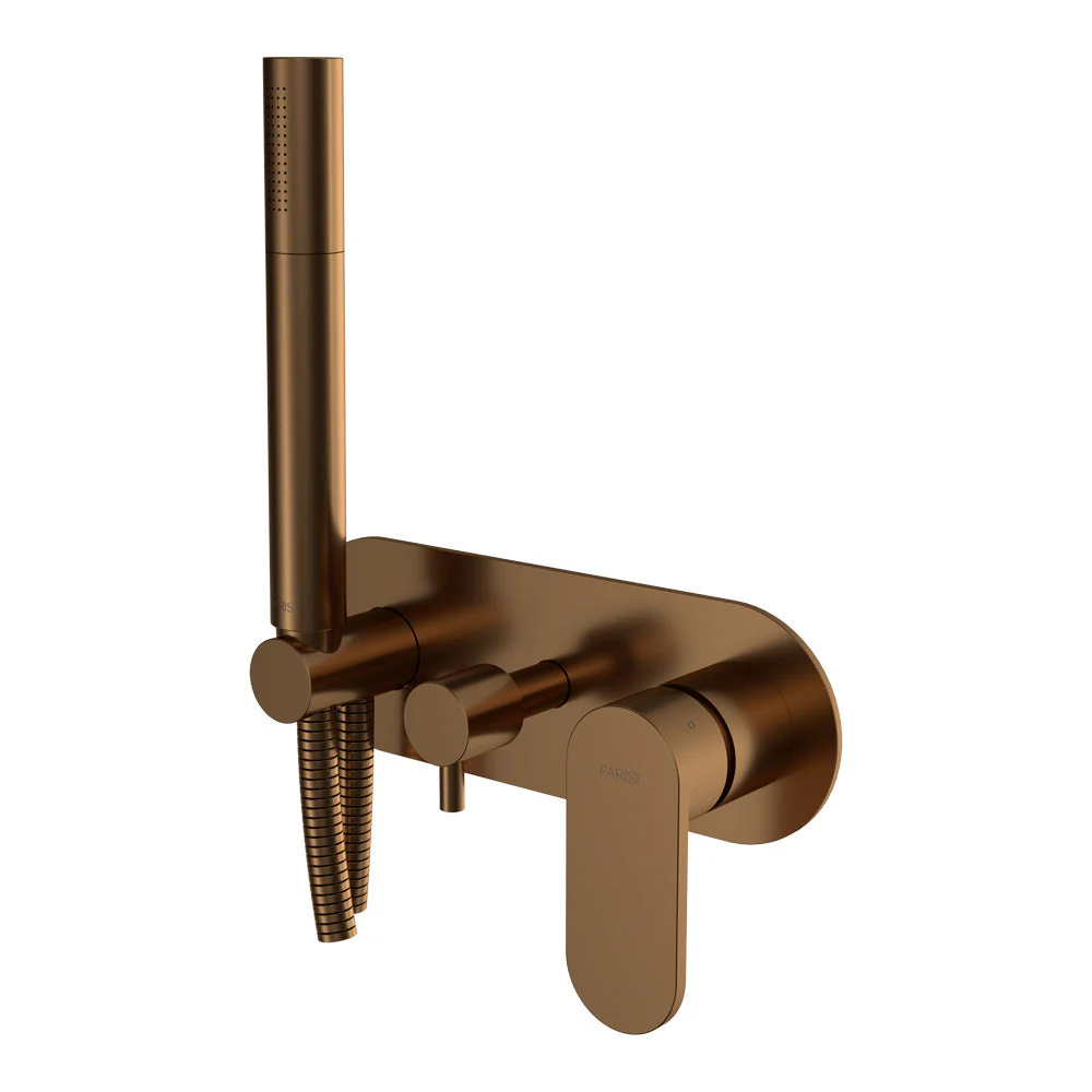 Parisi Elli II Wall Mixer with 3-Way Diverter and Hand shower - Matt Bronze