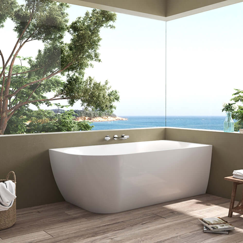 Parisi Ellisse 1700 Wall Faced Freestanding Bath (Left Hand Curve) - Image 4