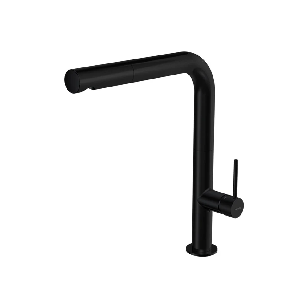 Parisi Envy 30 Kitchen Mixer with Fixed Spout and Pull-out Spray - Matt Black