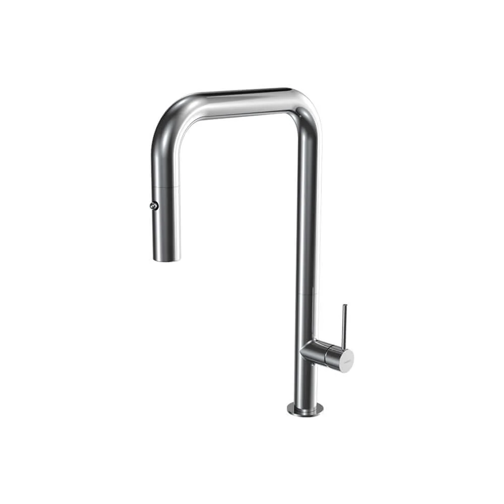 Parisi Envy 30 Kitchen Mixer with Square Spout and Pull-out Spray - Chrome