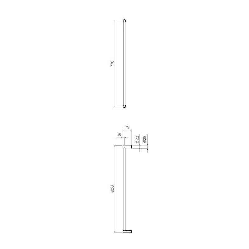 Parisi Envy 800mm Single Towel Rail - Chrome - Image 2