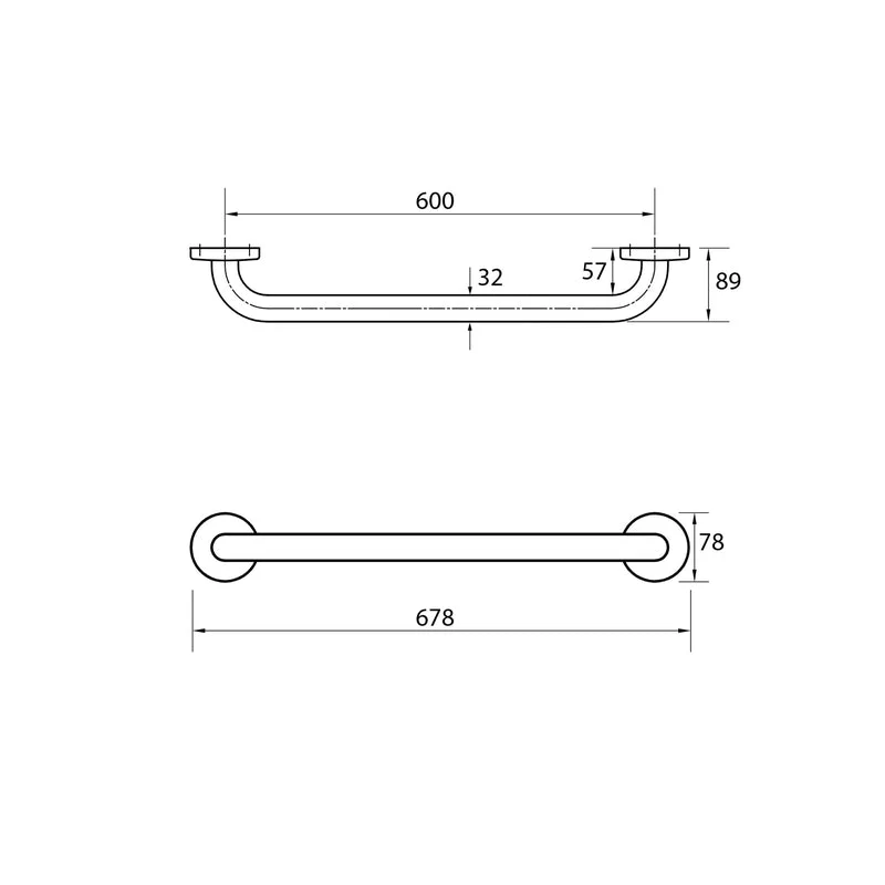 Parisi Envy Grab Rail Straight 600mm - Image 2