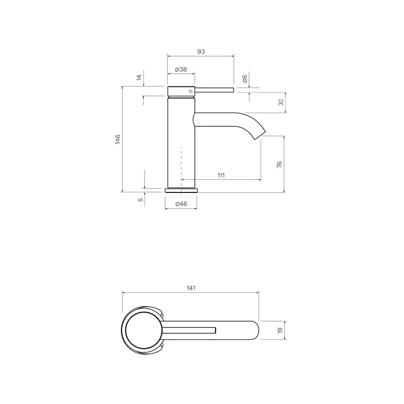 Parisi Envy II Basin Mixer Brushed Brass - Image 2
