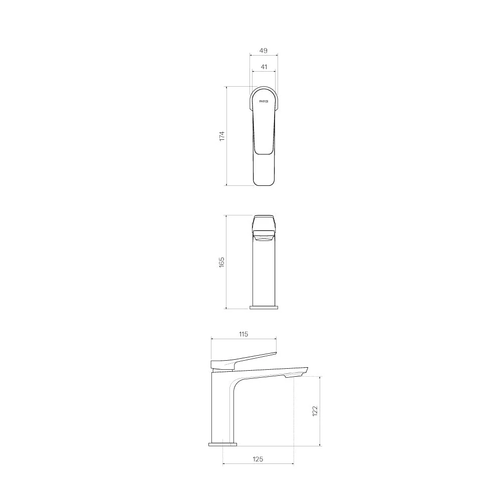Parisi Float Basin Mixer - Brushed Brass - Image 2