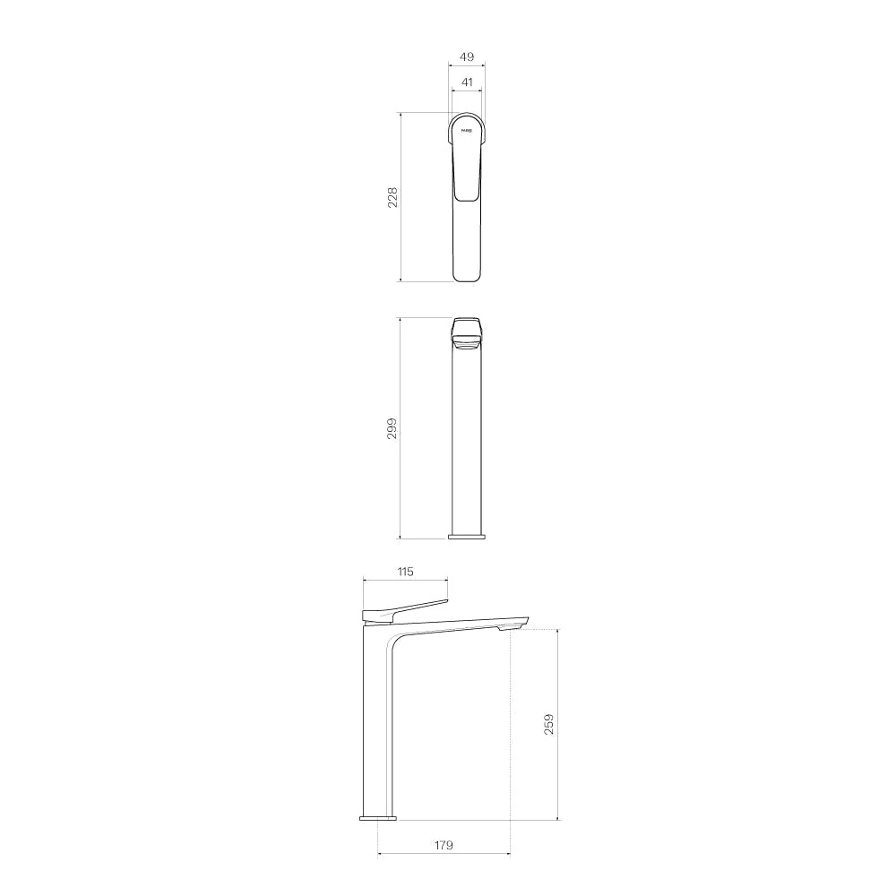 Parisi Float High Basin Mixer - Brushed Nickel - Image 2
