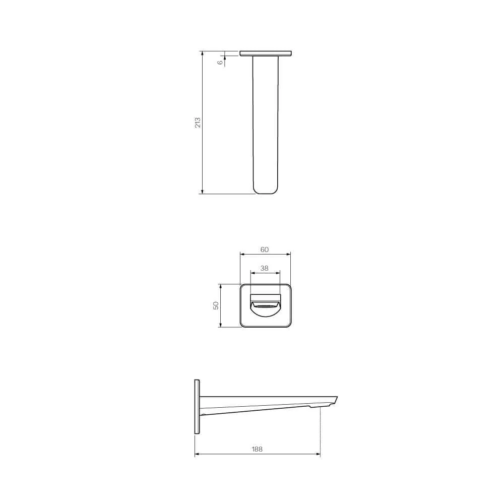 Parisi Float Wall Bath Spout 180mm - Fucile - Image 2