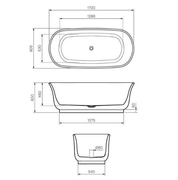 Parisi Hermitage 1700 Freestanding Bath - Image 2
