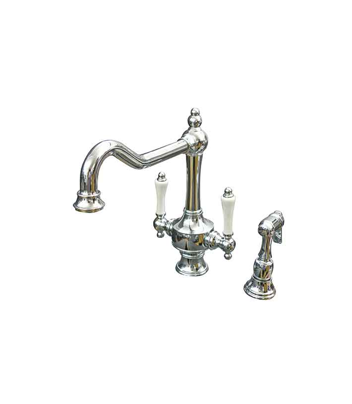 Parisi Hermitage Kitchen Twinner with Hand Spray - Chrome