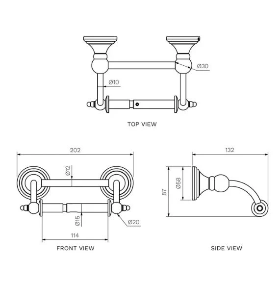 Parisi Hermitage Toilet Roll Holder - Chrome - Image 2