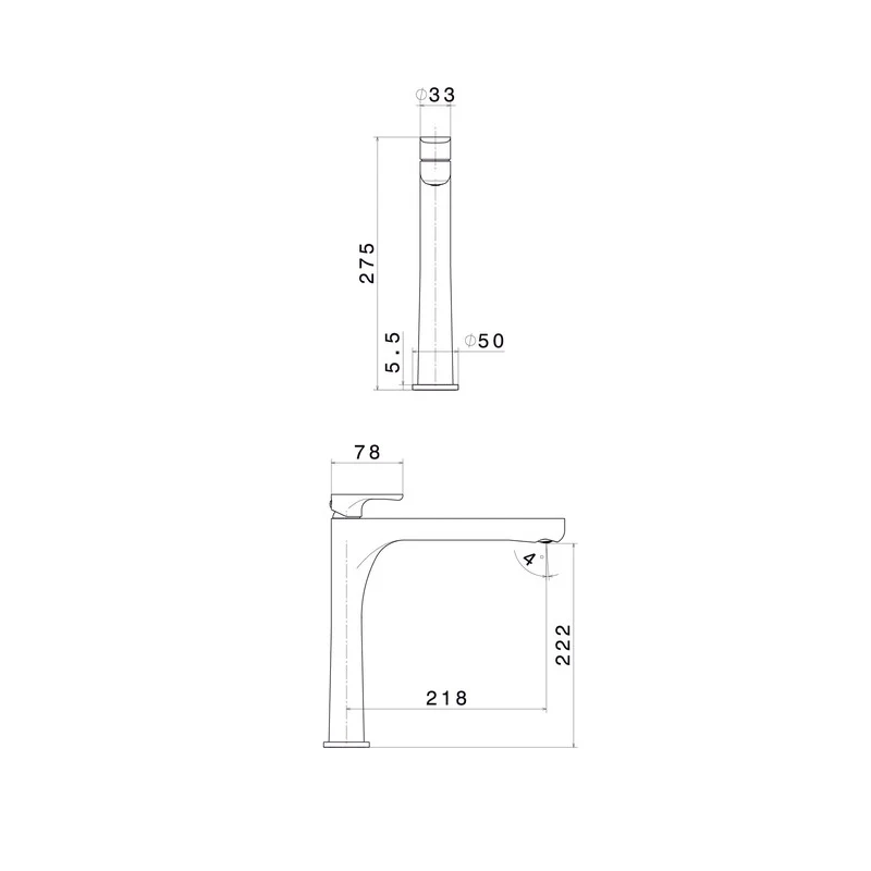Parisi Linfa II High Basin Mixer - Matt Black - Image 2