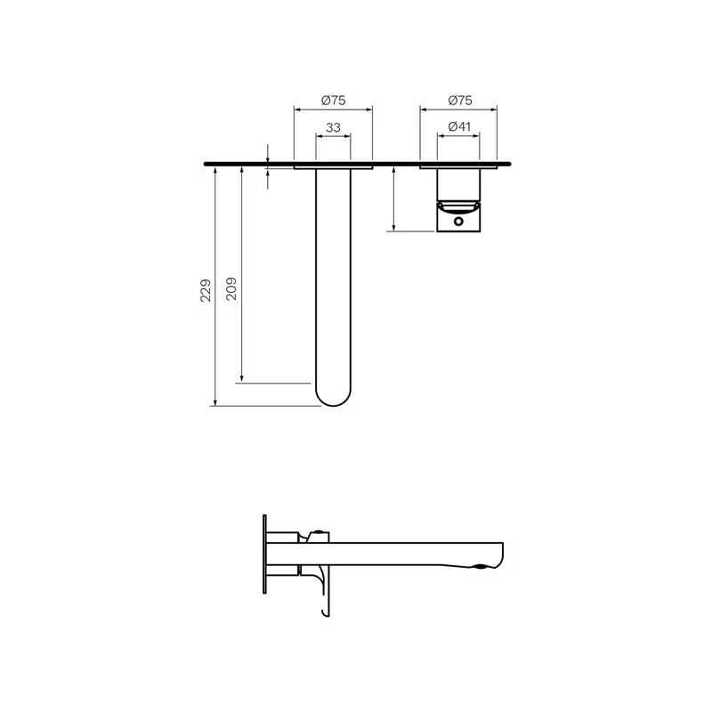 Parisi Linfa II Wall Basin Mixer with Spout - Image 2