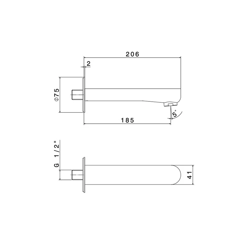 Parisi Linfa II Wall Bath Spout - Image 2