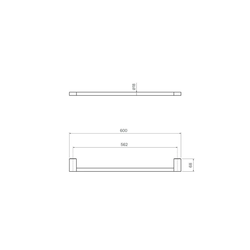 Parisi Linfa Single Towel Rail 600mm - Fucile - Image 2