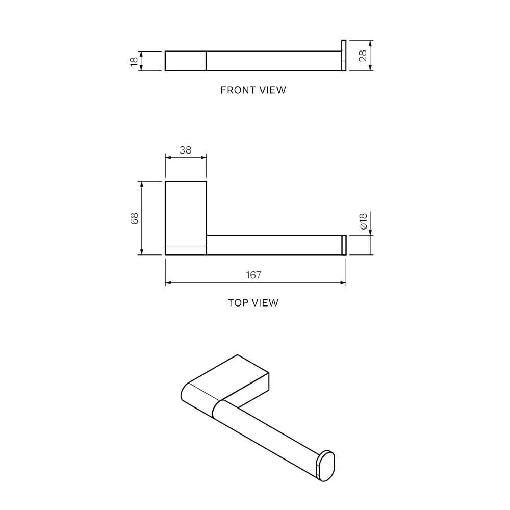 Parisi Linfa Toilet Roll Holder - Matt Black - Image 2